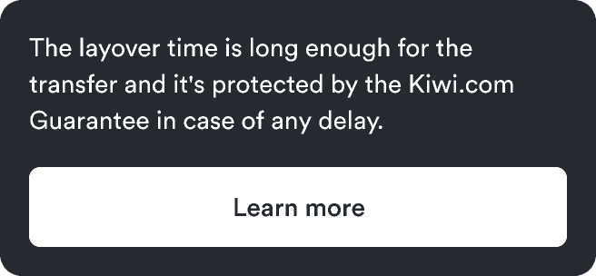 A dark tooltip with some text
  and a white button to 'Learn more'
  .